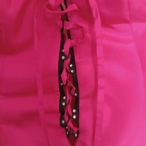 Bustier with high-waist skirt with Swarovski stones in fuchsia color like new