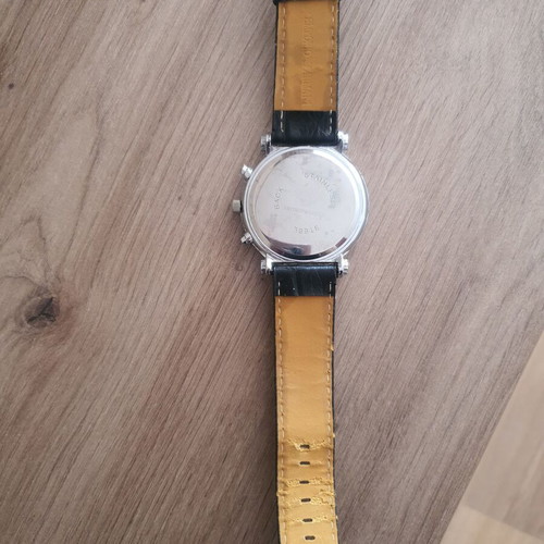 Emporio Armani watch black and white like new with leather strap