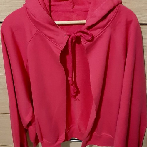 Bershka pink oversized cotton hoodie sweatshirt, size M