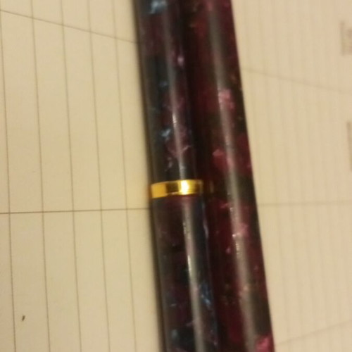 Waterman FP Lady Agatha Blue Purple 18K-750 Gold Nib Fine like new