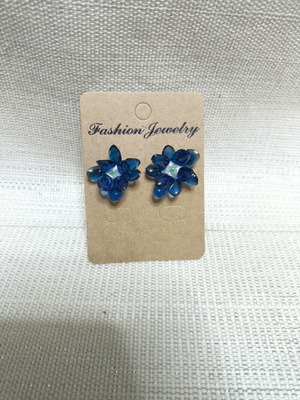 Blue Flower Earrings like new, resin