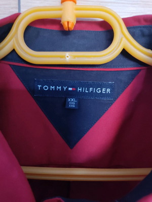 Ανδρικό πουκάμισο Tommy Hilfiger κόκκινο σαν καινούργιο XXL