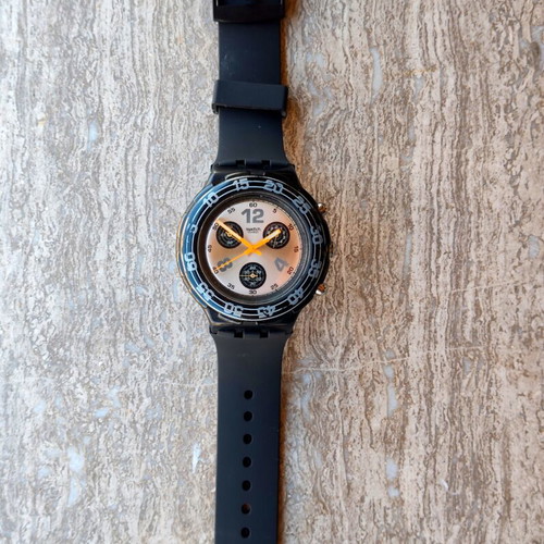 Swatch chrono wristwatch, colorful, new strap and battery