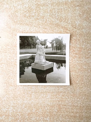 Vintage photo of Bathing Woman statue in Pedion tou Areos park used