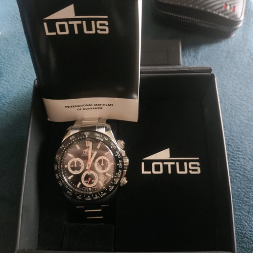 Lotus men's watch like new with black dial and chronograph