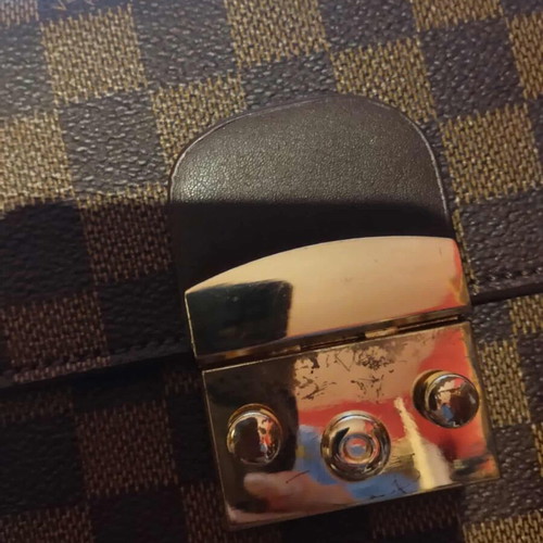 Crossbody bag used, brown with scratches on front
