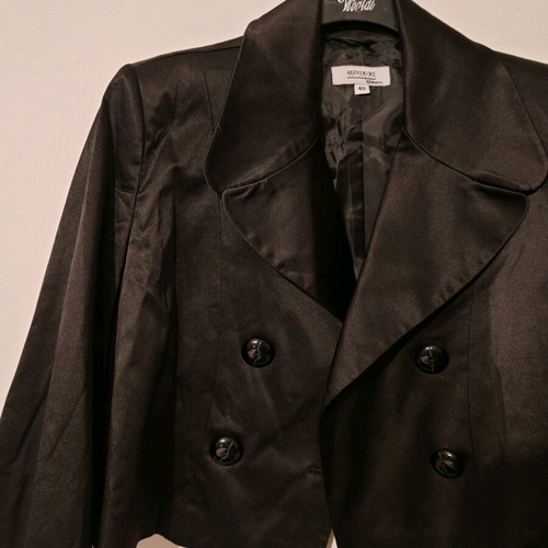 Women's satin jacket like new, black, size L