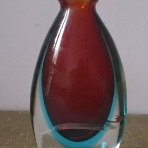 Murano sommerso vase used, 19 cm