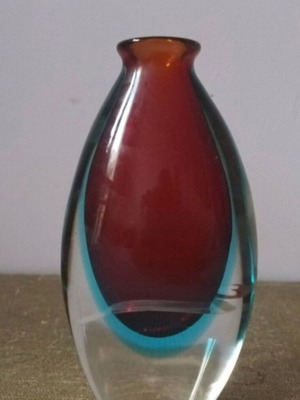 Murano sommerso vase used, 19 cm