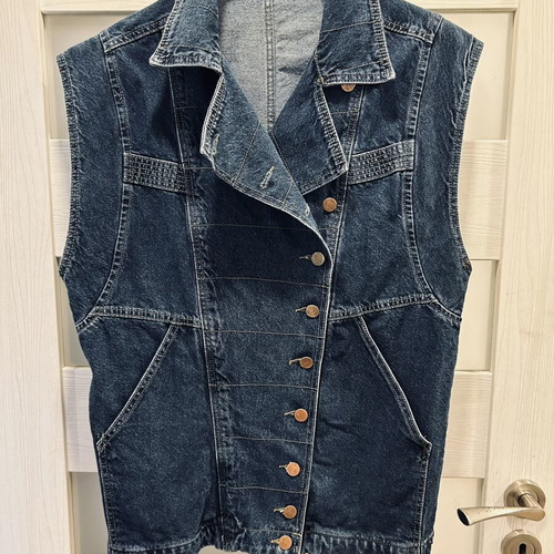 Fame Istanbul denim vest like new, vintage style, blue