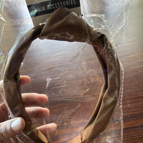 Headband new, brown leatherette