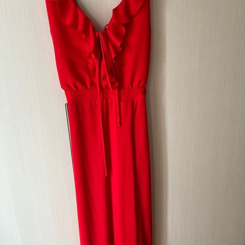 Long backless dress red like new