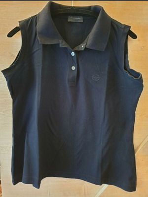 Sergio Tacchini Women's Polo Shirt Sleeveless Black Size L like new