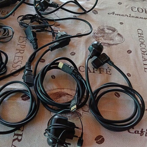 Various mobile and TV & PC cables used, functional