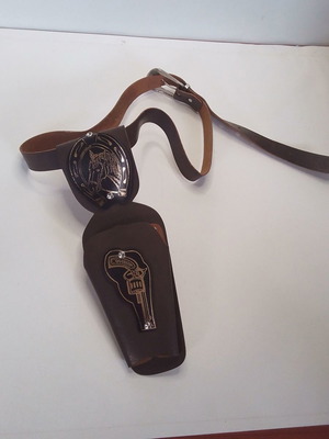 Vintage leather gun holster belt Colt cowboy used