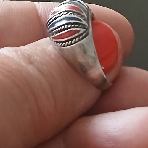 Ring with enamel and 925 silver, like new, 16mm