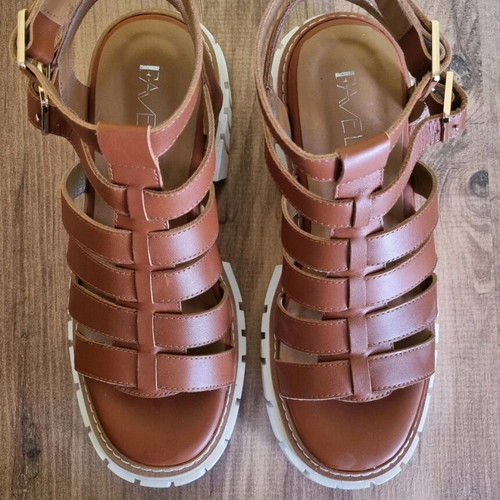 Favela Flatform Sandals No38 Like New Brown Leather