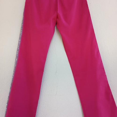 Acrobat fuchsia elastic pants with silver and blue sequins, like new, size M