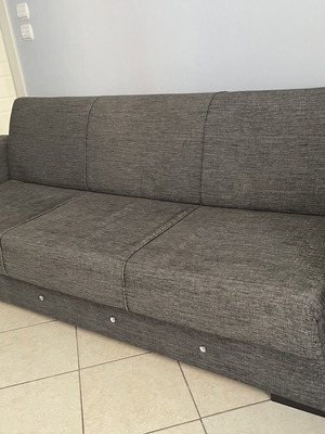 3-seater and 2-seater sofa beds with storage, grey