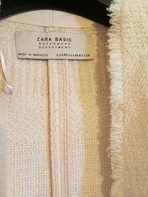 Zara coat-jacket like new, cream color, size XS