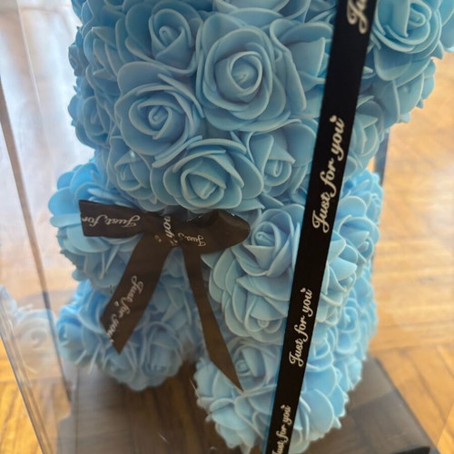 Flower baptism teddy bear for boy new