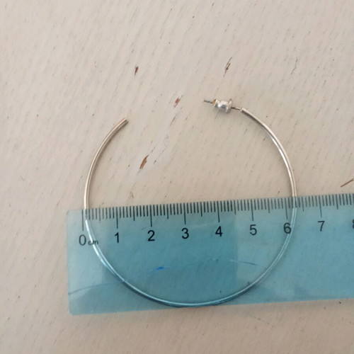 Hoop earrings used, silver color, large