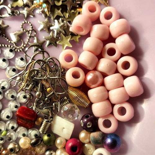 Various craft decorations used for handmade projects