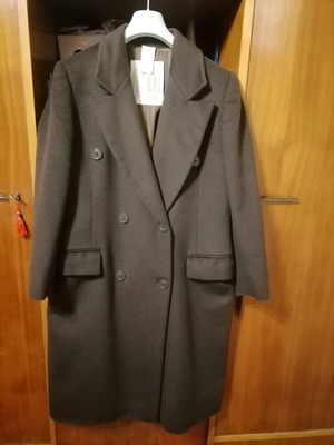 Gianfranco Ferre coat 100% wool brown anthracite, like new, size 46