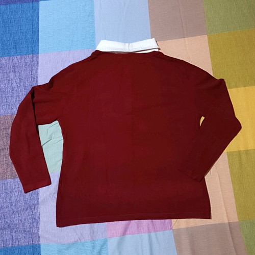 Bordeaux pullover Leonard's like new with shirt front lining