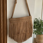 Suede leather shoulder bag