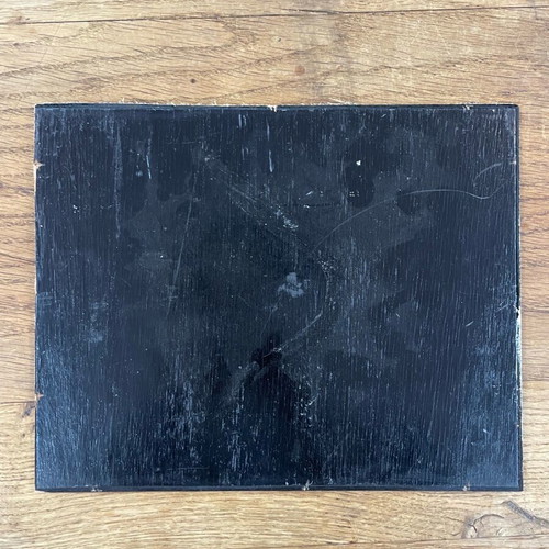 Oil painting on wood winter landscape by Abatucci