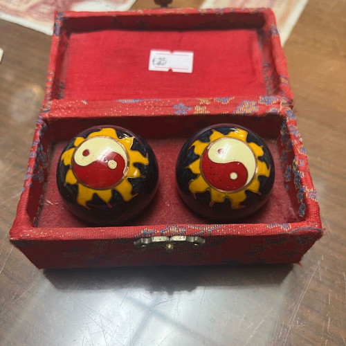Tai Chi balls used with enamel in fabric case