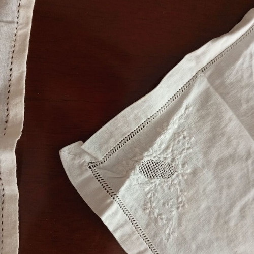 Handmade azur with embroidery on tulle, set of 2, like new