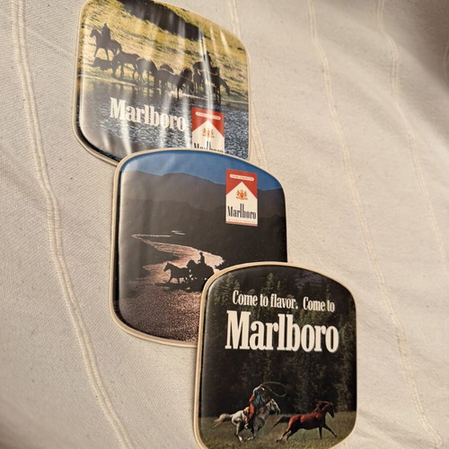 Marlboro vintage coasters set of 3 used