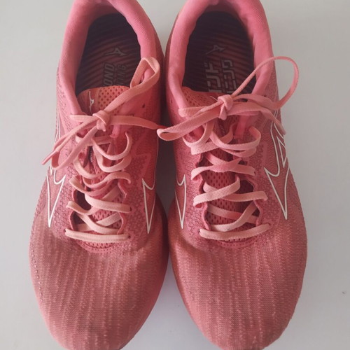 Mizuno Wave Rider 27 running shoes used, pink, size 42.5