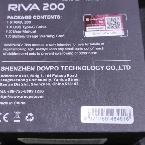 Riva 200 Box Mod by DOVPO used, silver black