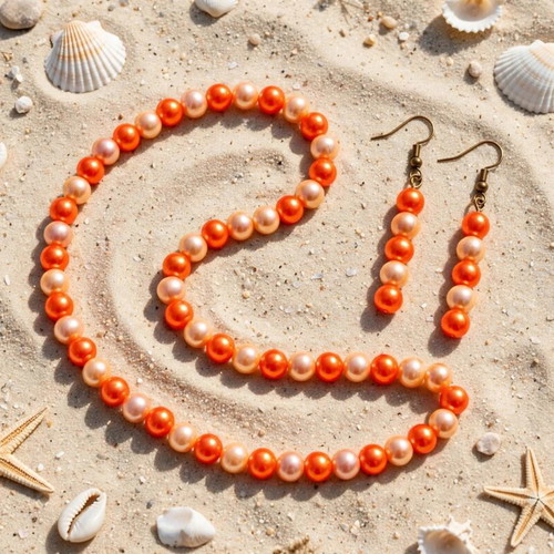 Handmade colorful summer necklace and earrings set new