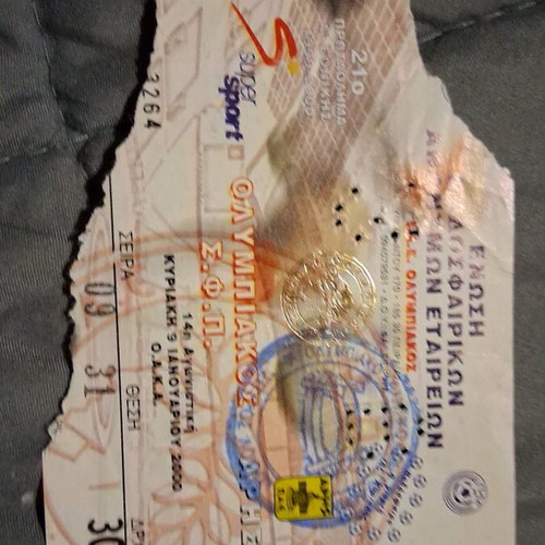 Old sports tickets used