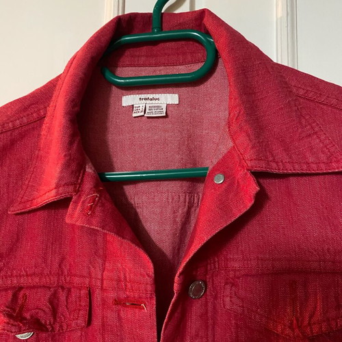 Zara red denim jacket