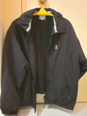 Men's jacket used, black, size large, with inner lining