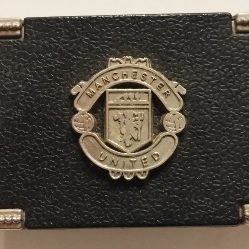 Manchester United belt buckle made of metal and leather