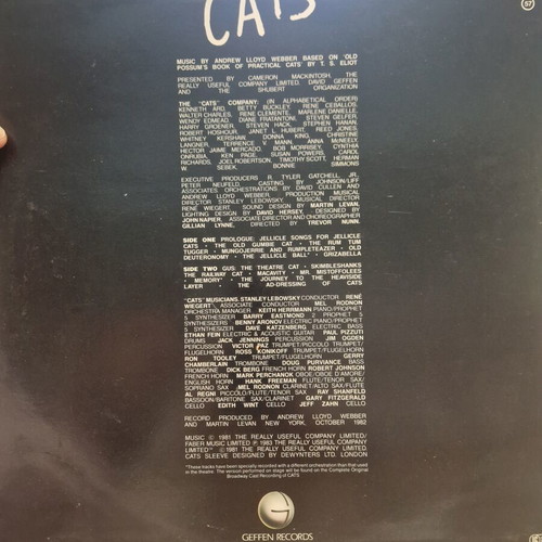 Cats vinyl LP used, original Broadway cast recording 1983