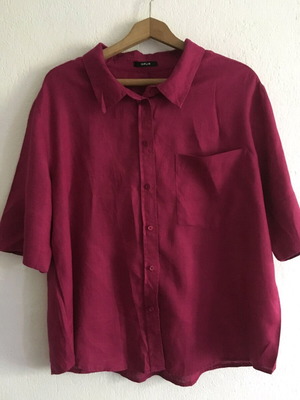 Opus linen shirt like new, size XXL, red and pink