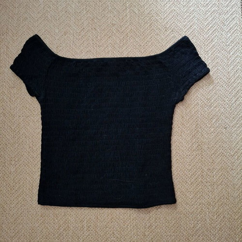 Black Off Shoulder Short Sleeve Top Brandy Melville used, one size
