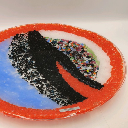 Tiffany glaskunst handwerk platter new, handmade, 34 cm diameter