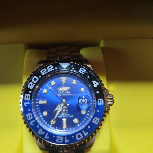 Invicta Grand Diver Men's Watch 47mm Automatic with Gold Bracelet like new