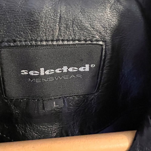 Selected leather jacket like new, black, size L