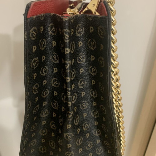 Pollini Handbag new, PVC and leather, brown and red