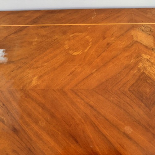 Classic wooden console table used with decorative veneer and marquetry