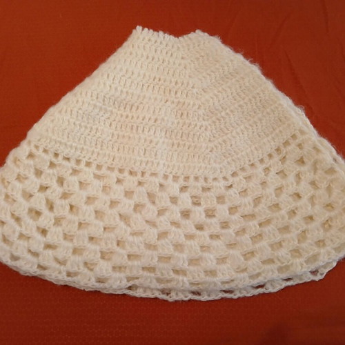 Handmade knitted cape unfinished